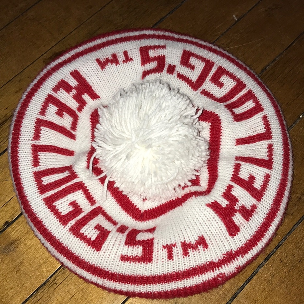 Red Knit Hat with‎ Kellogg Co. Label